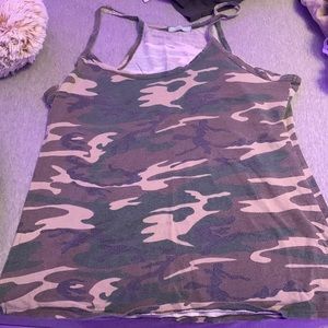 tank top has green brown etc